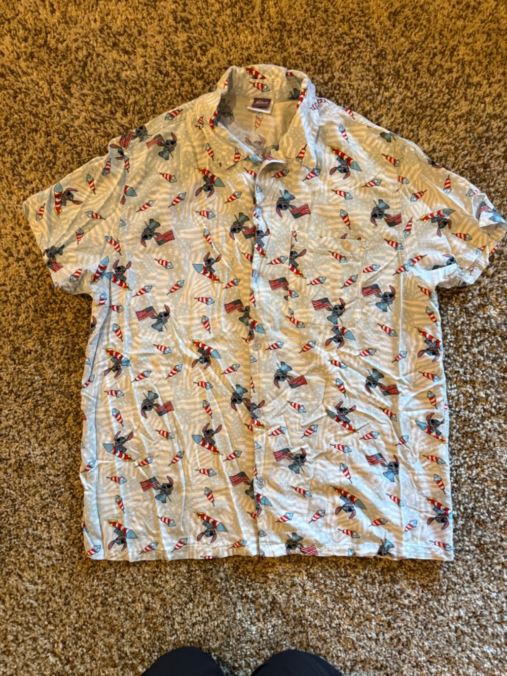 Disney Stitch Short Sleeve Button-up Shirt